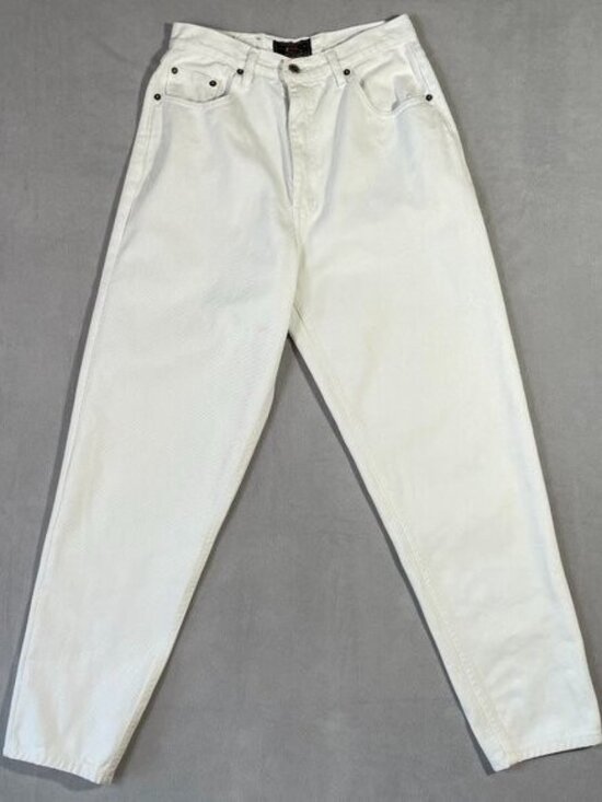 Route 66 Denim - Route 66 Vintage 90s High Waisted Tapered denim Jeans White Heavy Cotton Size 8